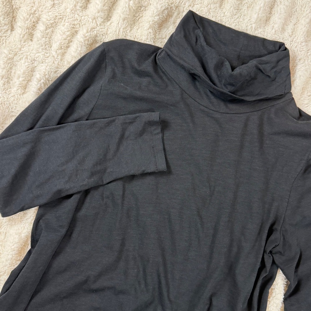 Madewell Womens Black Cotton Long Sleeve Turtleneck Top Size M CKP465325913